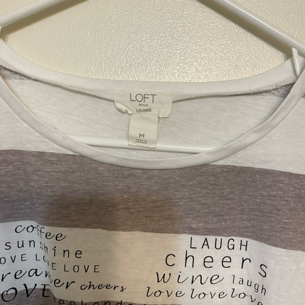 Loft, heart graphic t-shirt, Gray/white, medium - Picture 4 of 7